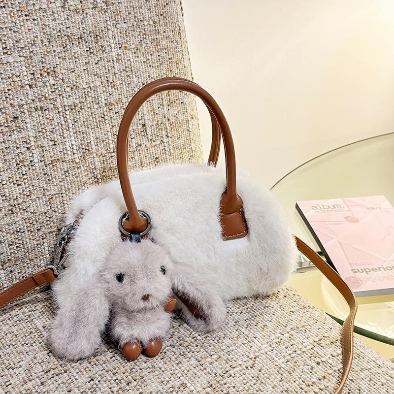Fashiable Plush Crossbody Bag for Daily Commuting Versatile Single Shoulder Bag Korean Versi Cute Handle Bag