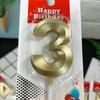 Opera House Candle Series: Vintage Gold Number Candles for Birthday & Anniversary Cake Decorations