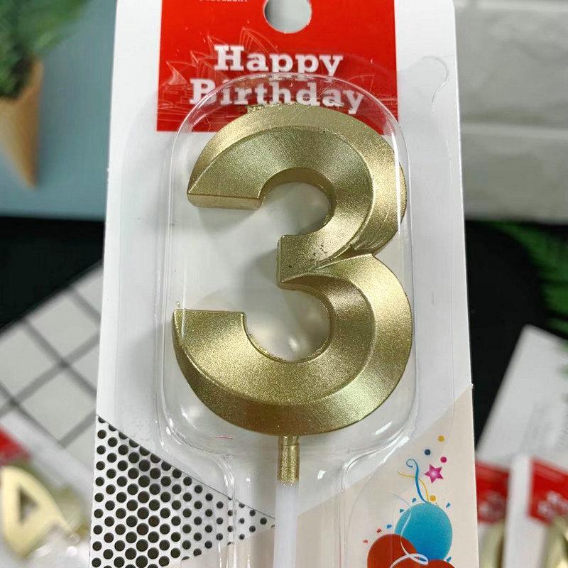 Opera House Candle Series: Vintage Gold Number Candles for Birthday & Anniversary Cake Decorations