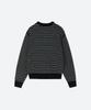 MOONSUN M.C Unisex, Stripe Wool Knit Cardigan / Black