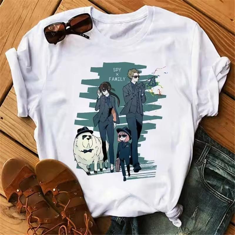 Anime Spy X Family T Shirt Wommen Japanese Harajuku Fashion Short Sleeve T-shirts Summer Tops Kawaii O-Neck Women's T-shirt Top