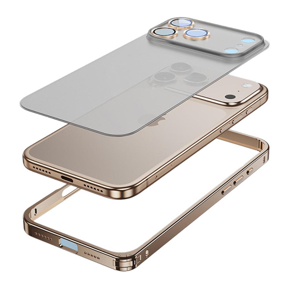 For iPhone 17 Pro Metal Clear Case Safety Lock Matte Anti-Fingerprint Back Cover