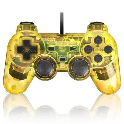K&SGAMER PS2 Compatible Wired Controller Gamepad with Genuine-Quality Controls, High-Precision Buttons, and Comfortable Grip (Clear Yellow)