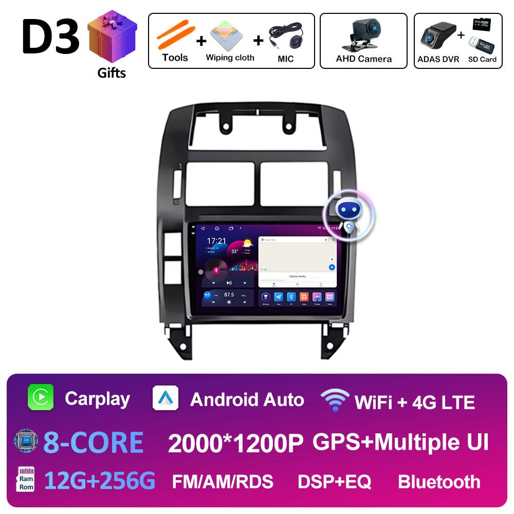 Android 14 Wireless Carplay For Volkswagen VW Polo MK4 6Q 9N 9N3 2004 2005 - 2009 GPS Navigation DSP Stereo Autoradio Head Unit
