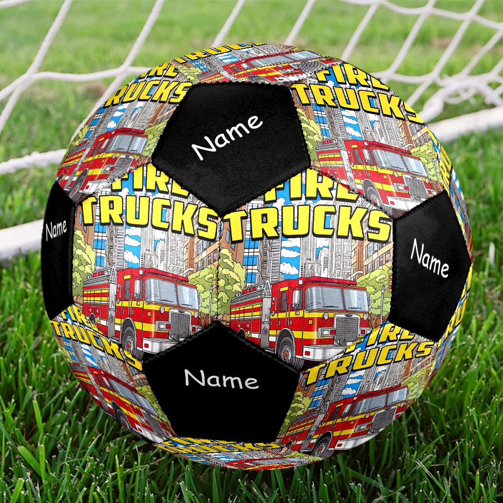 Custom Name Fire Truck Theme Size 5 Soccer Ball, Suitable for Both Indoor and Outdoor Matches, a Gift Suitable for Everyone.