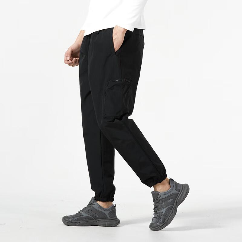 Vans Pantaloni casual sport țesuți cu talie mijlocie uni Pantaloni pentru bărbați Negru VN0A5H8PBLK
