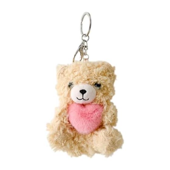 [Wego] Heart Bear Plush Keychain Cute School Gift Present Ladies