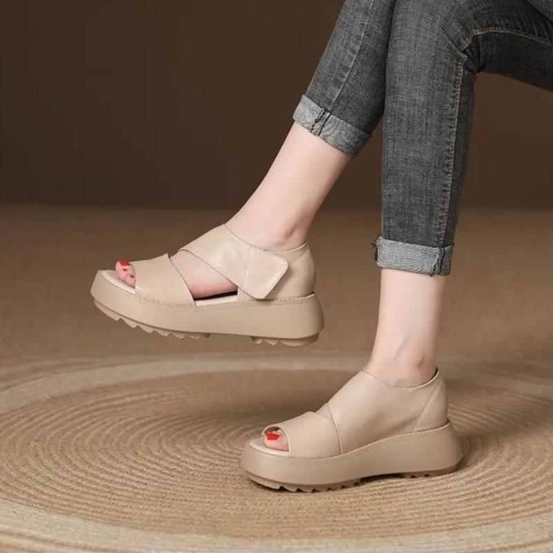 

Casual Plus Size Thick Sole Sandals Summer Big Size Sandals Women s Retro Outdoor Fashionable Sandals 35