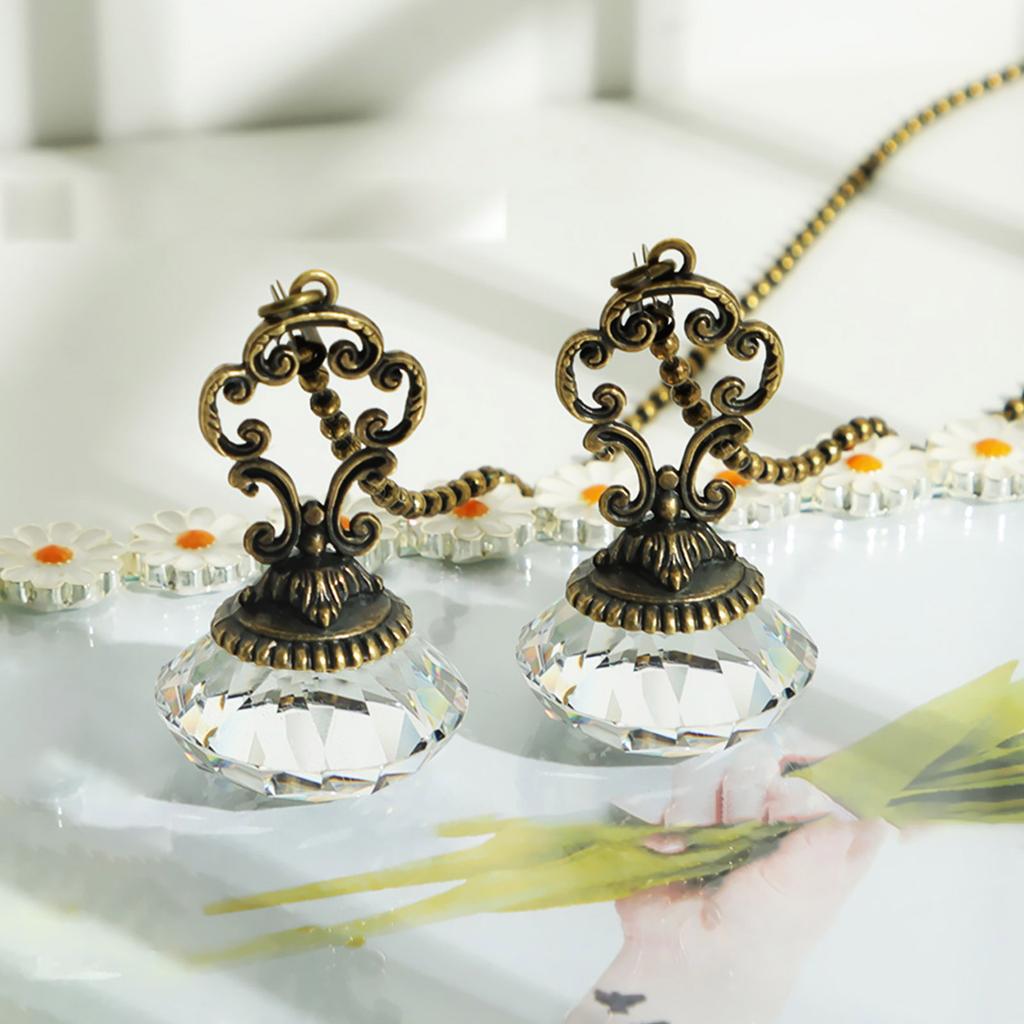 2 SZT. Naszyjnik z zawieszką w kolorze antycznego brązu i kryształu, ozdoba samochodu, przedłużacz łańcuszka wentylatora sufitowego, idealny na wesela i przyjęcia