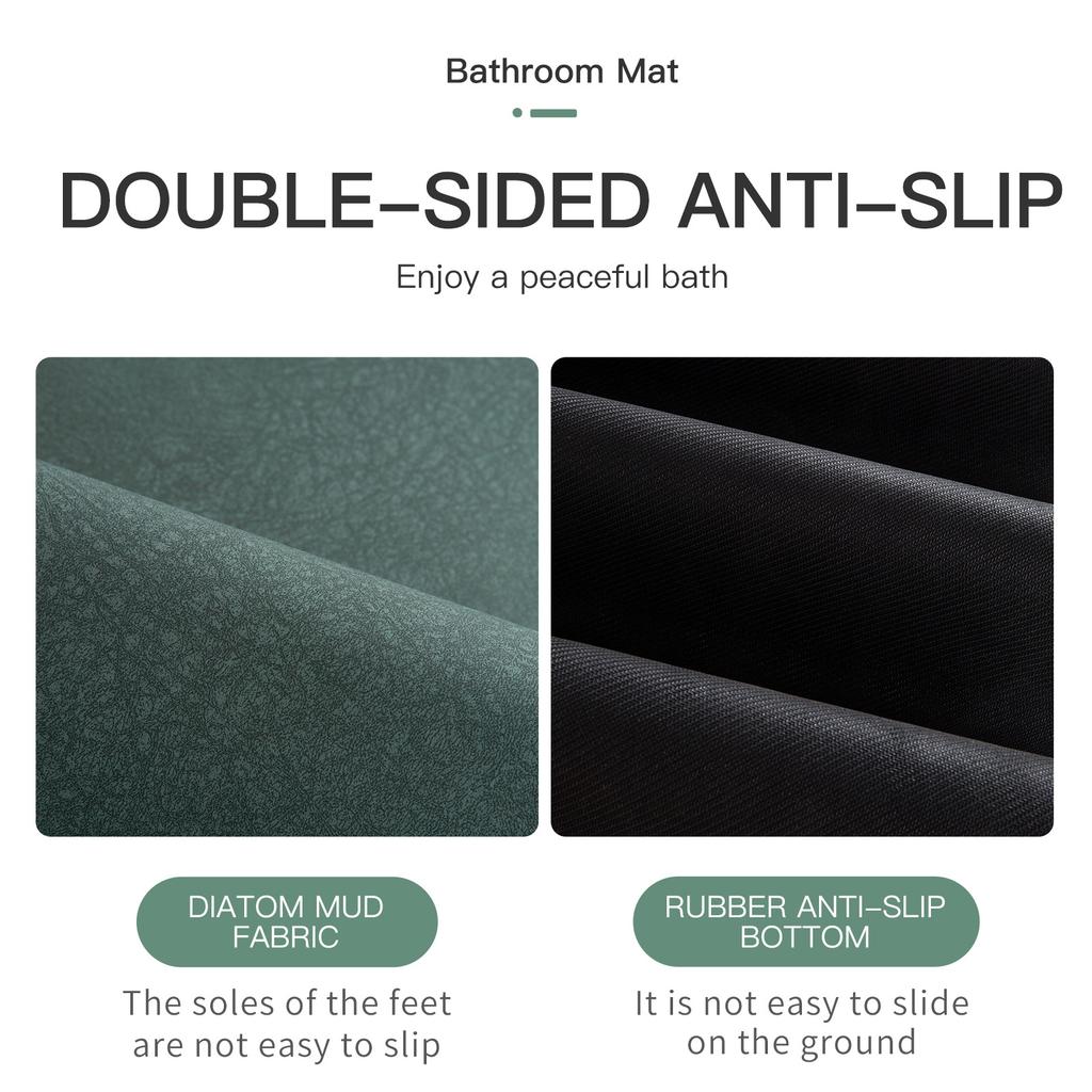 Arc-Shaped Diatomite Bath Mat - Non-Slip Shower Door Mat, Super Absorbent & Quick Dry, Double-Sided Grip, Soft Breathable