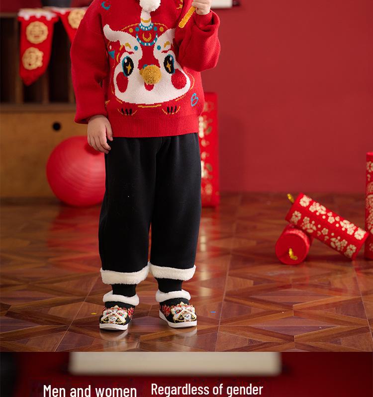 Suéteres de Ano Novo Infantil 2025 - Algodão Tipo A Roupas de Inverno para Meninos e Meninas