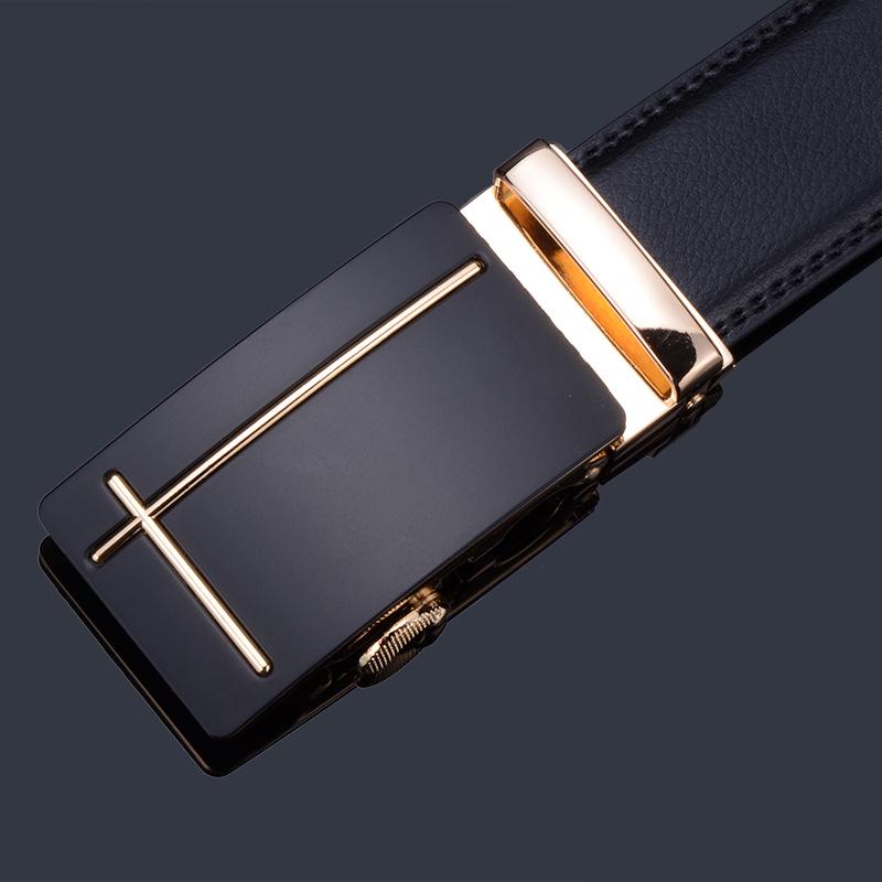 Men's High-End Genuine Leather Automatic Buckle Belt