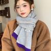 High-value winter girl warm scarf thickened knitted wool scarf versatile trendy student dopamine candy color