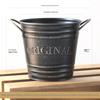 Vintage Double-Handled Iron Basin - Pansy Flower Pot with Retro Distressed Lettering for Garden Decoration