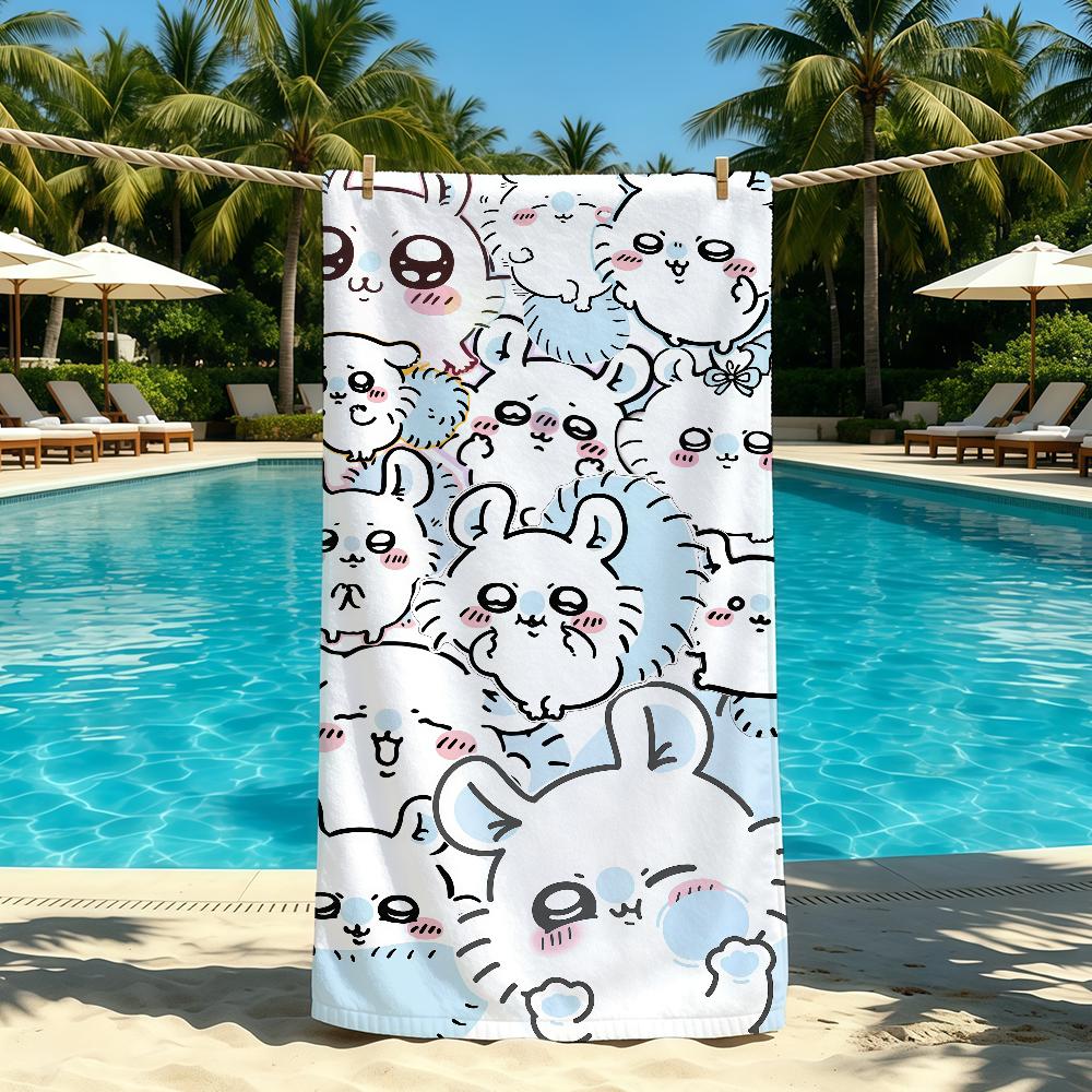 Towel Cartoon For Outdoor Camping Beach Towel Super Cute Absorbent Quick-Drying M-Momonga-Es Summer Towel