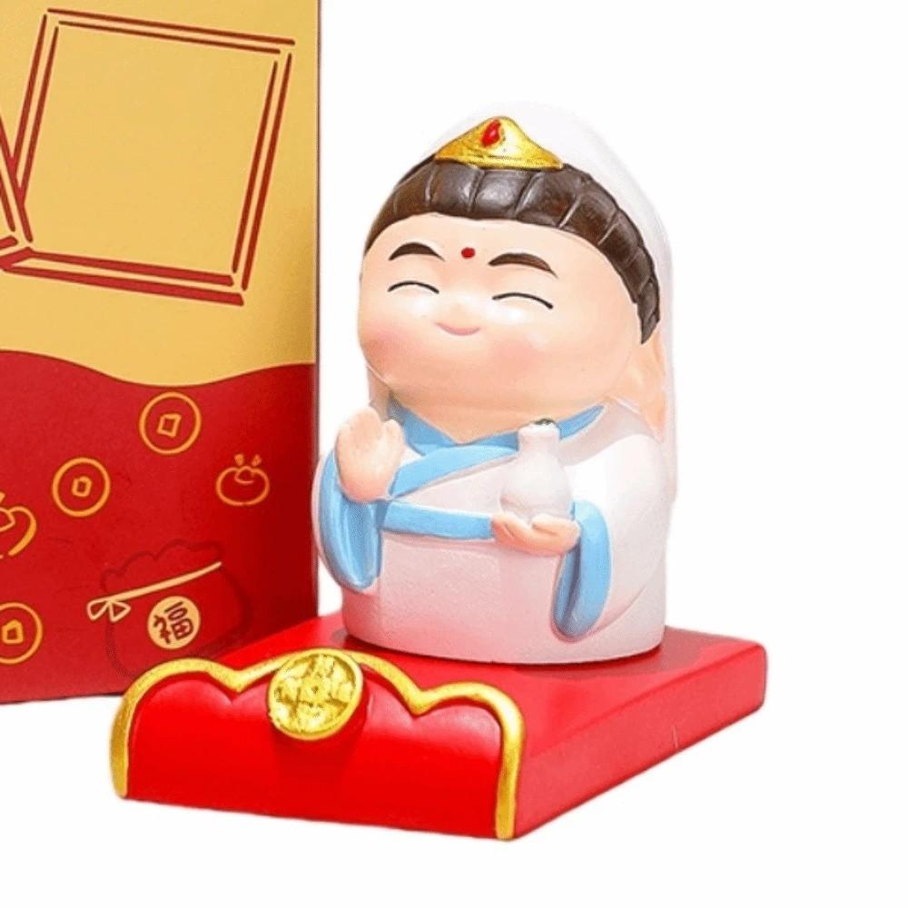Festival Decorative Statue Chinese Wealth God Ornament Resin Mobile Phone Stand  New Year Gift