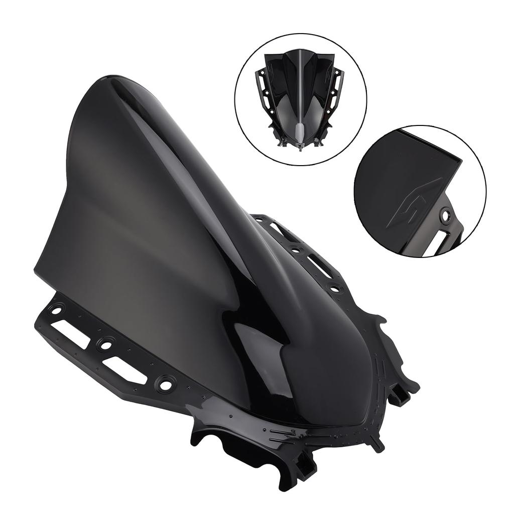 VIPIH Motorcycle Windscreen for Yamaha YZF R15 V4 Easy Black (2021-2024), Installation, Windshield,