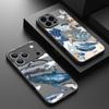 Thin Ring Magnetic For Magsafe Case For iPhone 17 Pro Max Case iPhone 16 15 14 13 Pro Max 17E Blue White Surfing Wave Hybrid TPU+PC Matte Cover