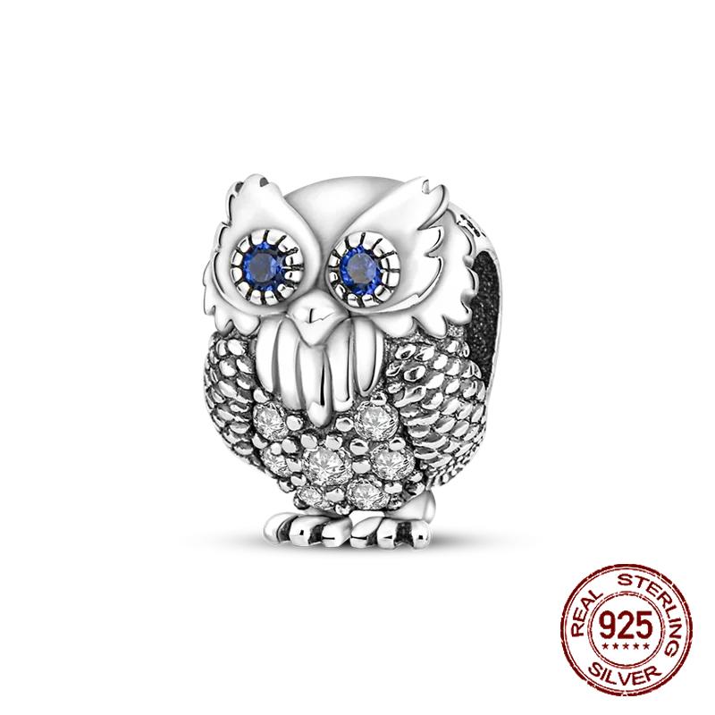 Inlaid Zircon Charm Beads Copper Color Love Heart Snake Dangle Fit Original Bracelet Charms Pendant Jewelry