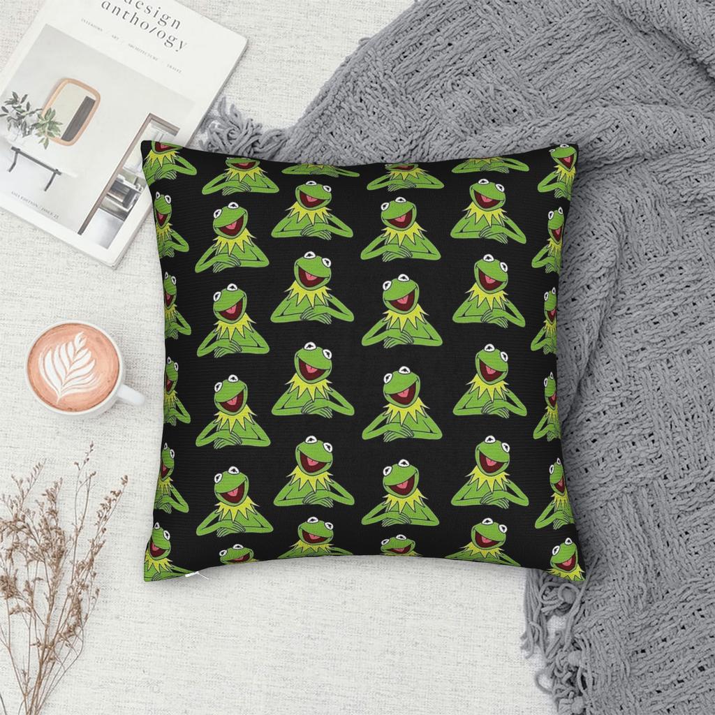 Kermit The Frog Square Pillow Cases Froggy Retro Tv Cushion Cover Funny Decorative Throw Pillow Case Cover For Home 40*40Cm
