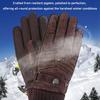 Gloves Men's Winter Cycling Motorcycle Windproof Cold Insulation Durable Warm Leather Touch Screen Anti-Slip Thick Pile