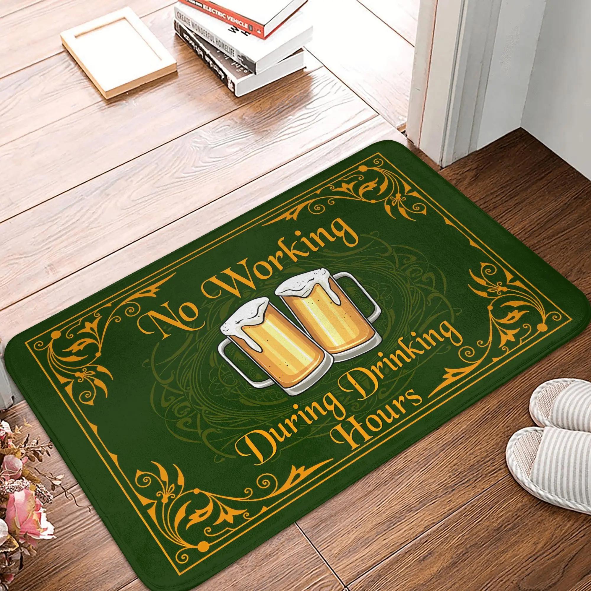 

Wine Beer Theme Funny Mat Humorous Slogan Rug Non Slip Absorbent Entrance Mat Home Decor Casual Social Design Indoor Floor Mat 30x50cm
