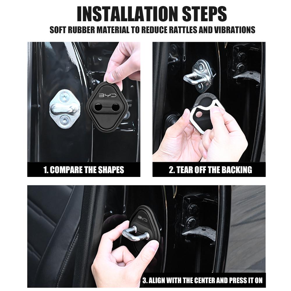Car Silicone Door Lock Cover Stickers For BYD Atto Seal U Dmi Dolphin Surf Tang Sealion Han EV Tang Qin I3 M6 Song F0 T3 F3 S6