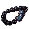 Natural Iridescent Black Obsidian Pixiu Bracelet New Single-loop Bracelet for Men and Women, Auspicious Gift Accessory