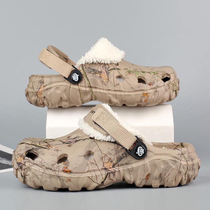 Fashion New Men Winter Slippers Indoor Comfortable Warm Slippers Summer Removable Sandals Men Casual Non Slip Plush Fur Clogs for Men