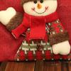 Large Christmas Linen Drawstring Gift Bag Candy Snack Packaging Bag New Year Holiday Cartoon Apple Stocking Christmas Decoration