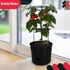 Pot For Growing Tomatoes With A Ladder For The Balcony, Black, 39 Cm, Set Of 3