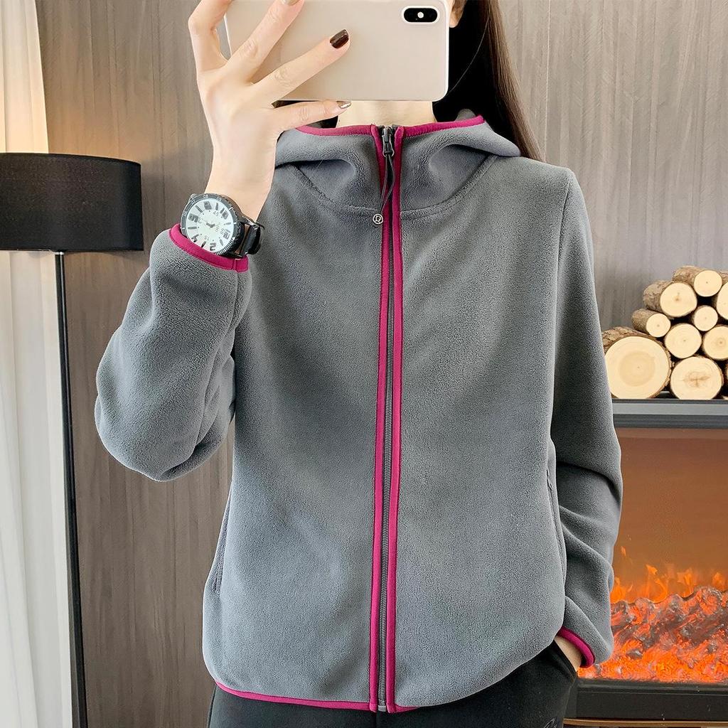 Unisex Autumn/Winter Color Block Double-Sided Polar Fleece Jacket