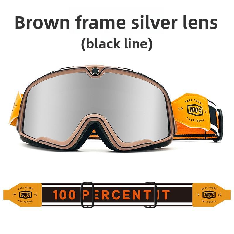 100% Motorradbrille Fahrbrille Retro Harley Brille Abnehmbar Winddicht Sand Anti-UV