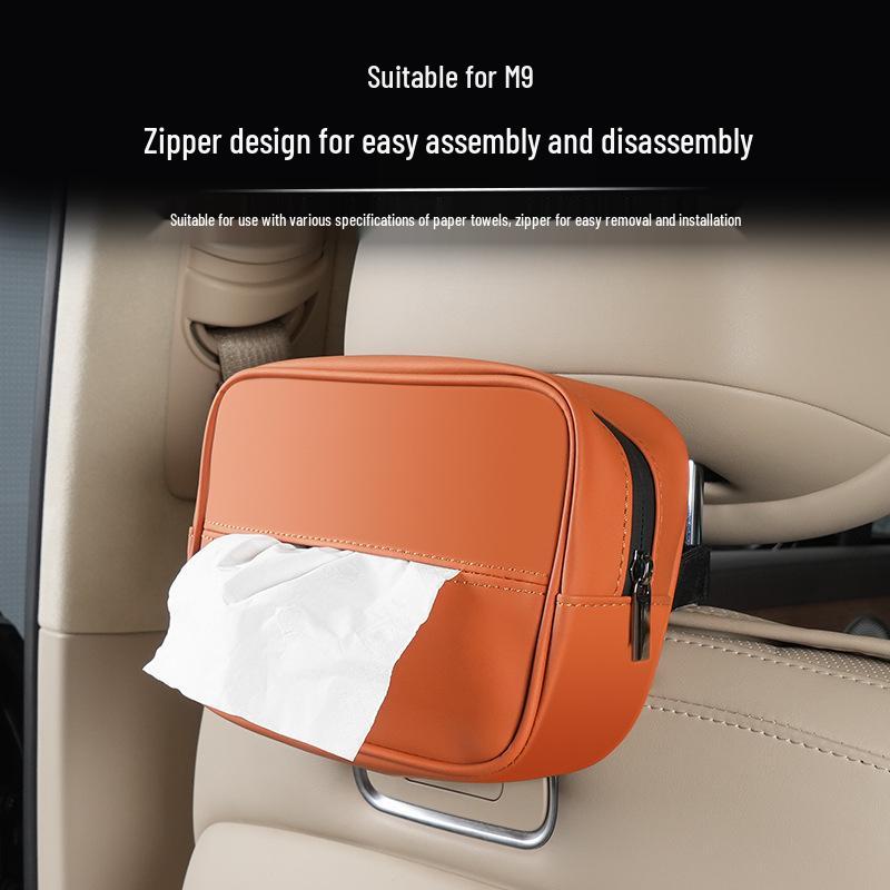 AITO M Car Leather Tissue Holder: Headrest Strap Pull-Out Box