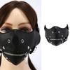 Maschera Sportiva Antipolvere Maschera in Pelle Borchiata, Maschera Punk Biker Motociclista Rock Mezza Faccia Costumi Cosplay di Halloween