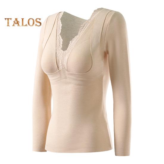 

Термобелье с встроенными нагрудными накладками, двухслойный бархат DE, утепляющий свитер с длинными рукавами, однотонная зимняя верхняя одежда M абрикосовый