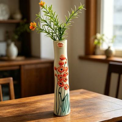 Vaso Portafiori Viso Carino, Mini Vaso Decorativo in Resina con Fiori in Rilievo, Vaso Decorativo Boho per Scrivania, Mensola, Decorazione Soggiorno, Idea Regalo Unica per Donne