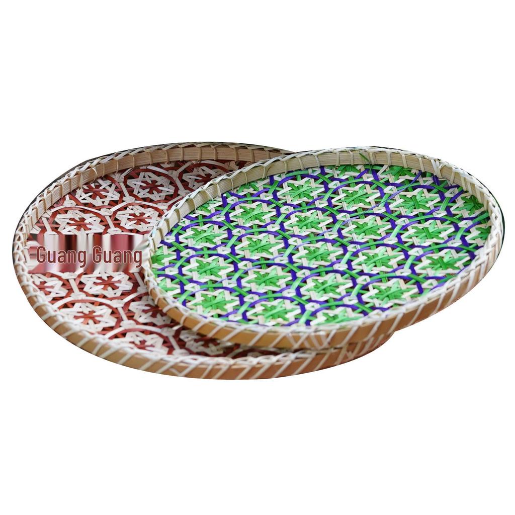 Bunte handgefertigte Bambusflecht-Worfschaufel - Runde Hängeornamente & Sieb für Kindergarten-, Hotel- oder Gastfamilien-Dekoration