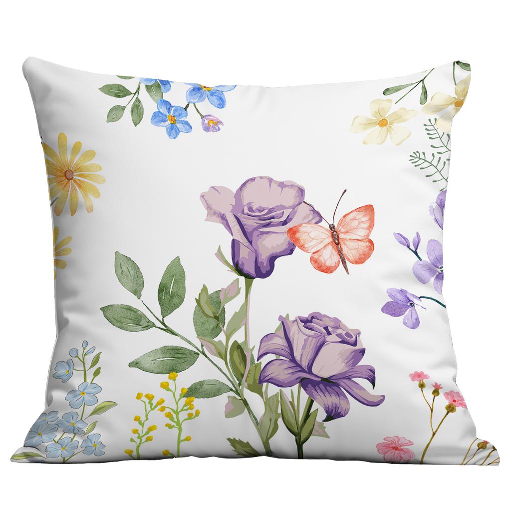 Spring And Summer Floral Print Pillow Cover Home Sofa Cushion Pillow Cover Premium Durable Quality Useful Practical