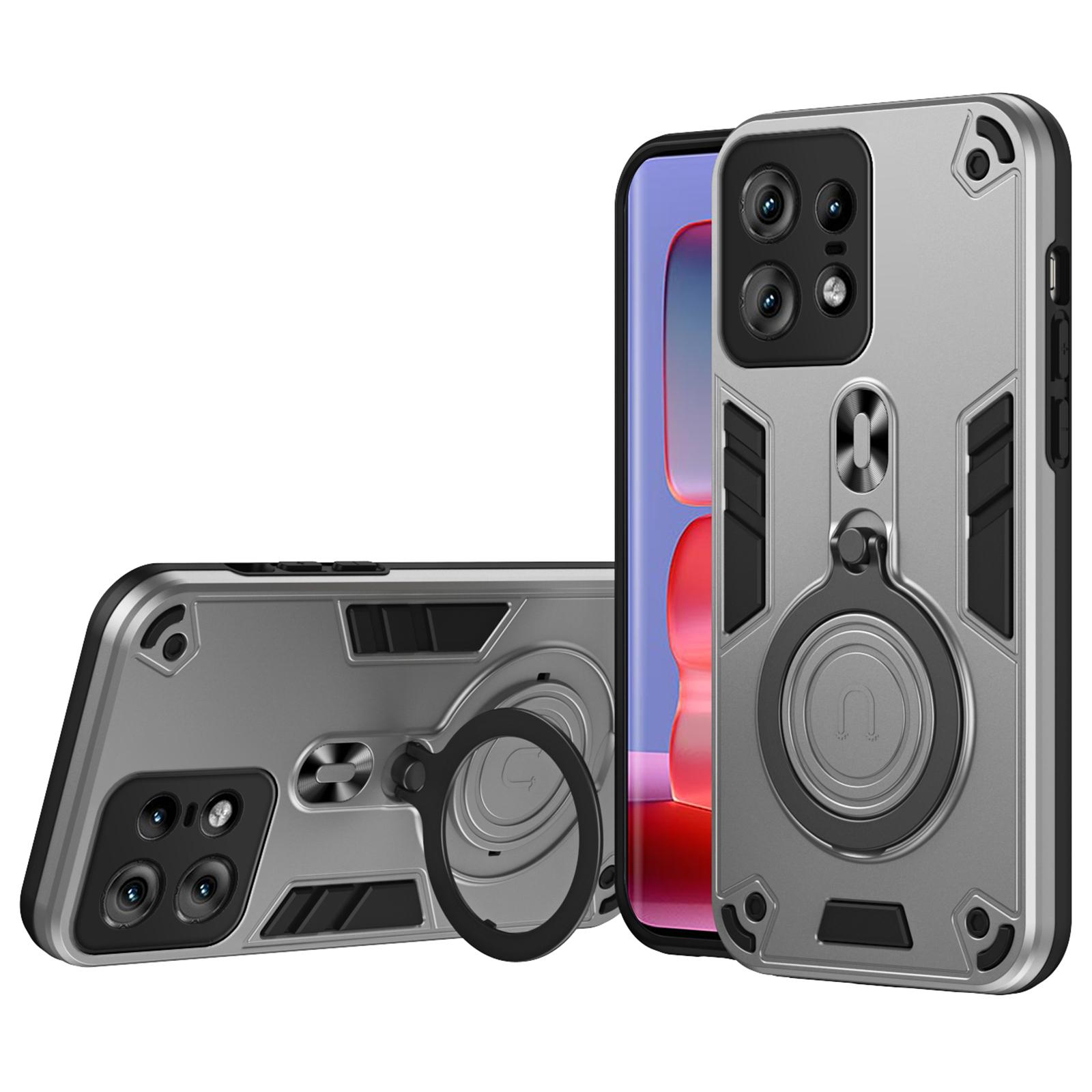 

Для Motorola Edge 50 Pro 5G Чохол з обертовою підставкою PC+TPU Захист від падінь Чохол для телефону Silver