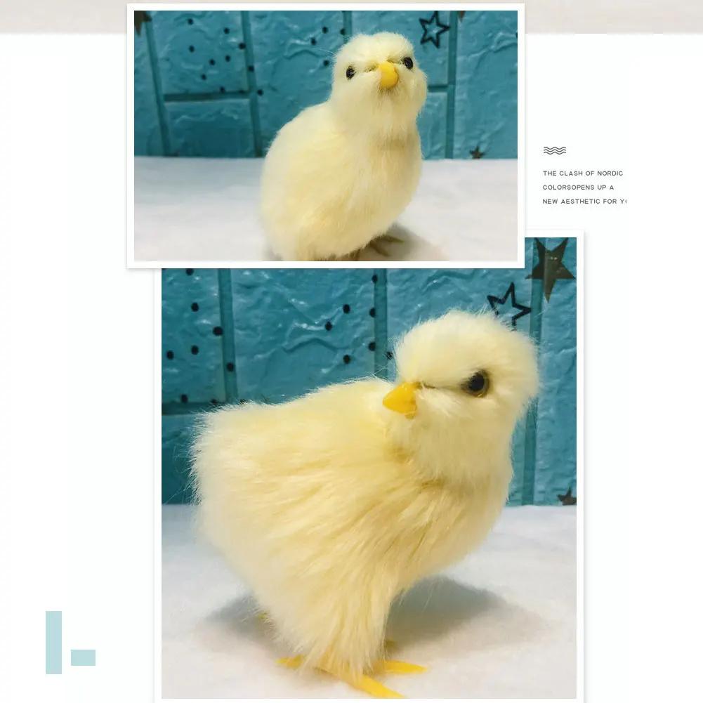 Realistic Chick Decoration Cute Easter Chick Figurine Simulation Chick Easter DIY Miniature Chicken Garden Ornament Home Decor