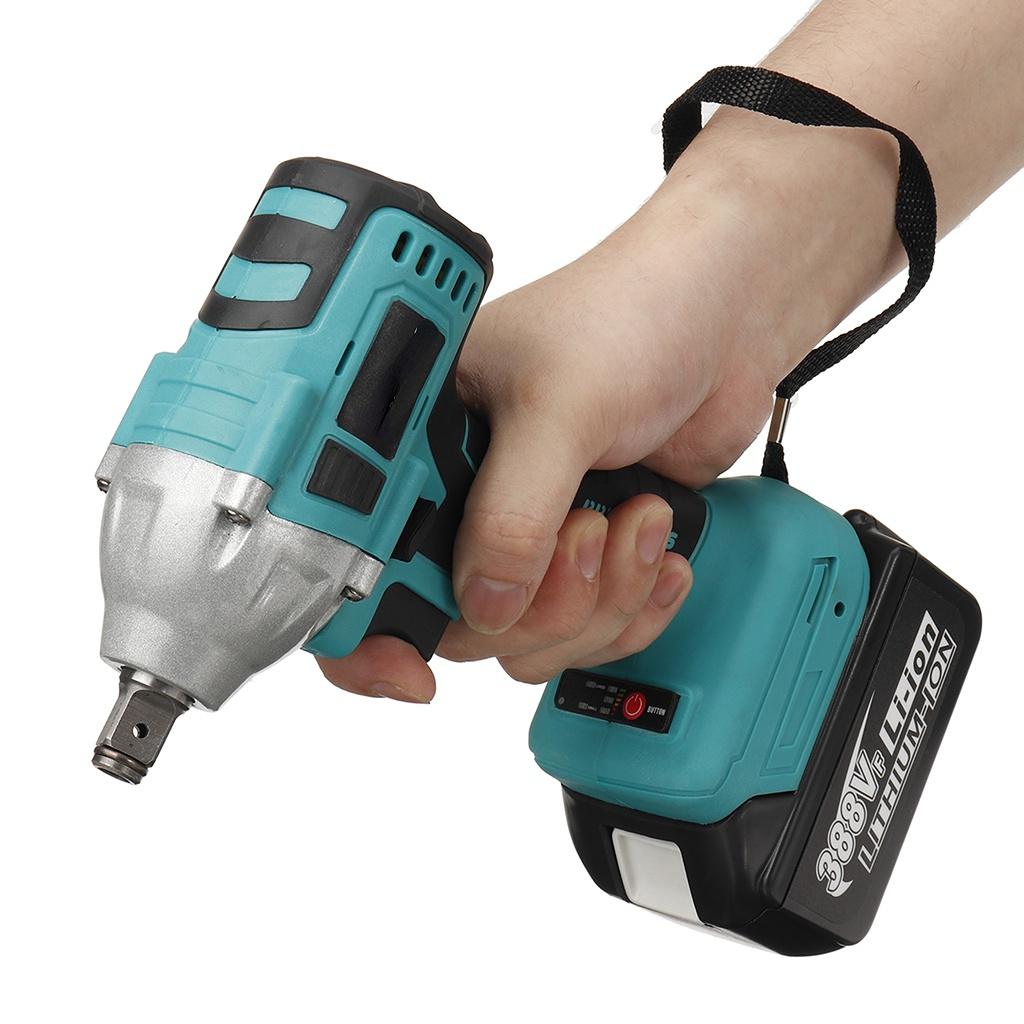 388VF 800N.m Bürstenloser elektrischer Schlagschrauber 1/2 Sokect Akku-Schraubendreher Schraubendreher Elektrowerkzeuge Wiederaufladbar für 18-V-Batterie