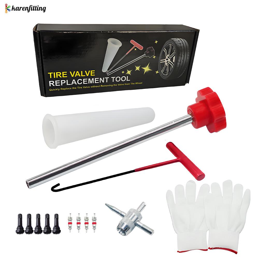 Quick Tire Valve Stem Installation Tool Car Valve Stem Remover Tools Tire Valve Stem Core Quickly Replacement Tool Kit -001 (as the picture,Tire tool & Fittings)