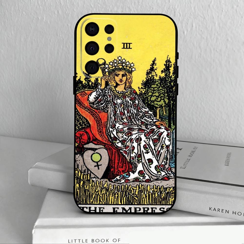 T-Tarot C-cards  Phone Case For Samsung S25,24,23,22,30,21,10,9,Ultra,Plus,Lite,FE,4,5 G Soft Black Case