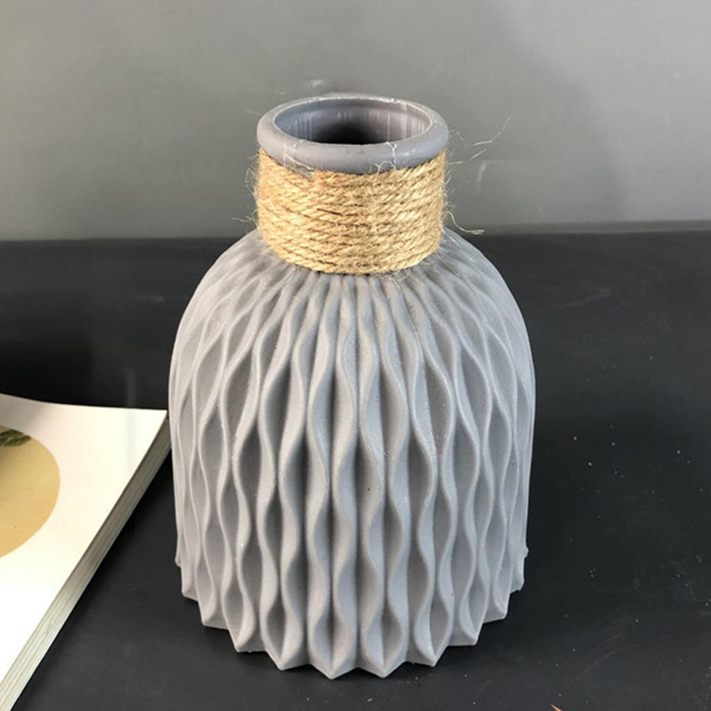 Plastic Flower Vase with Modern European Anticeramic Look for Flower Arrangement on Desk Bedroom Dining Table and Wedding