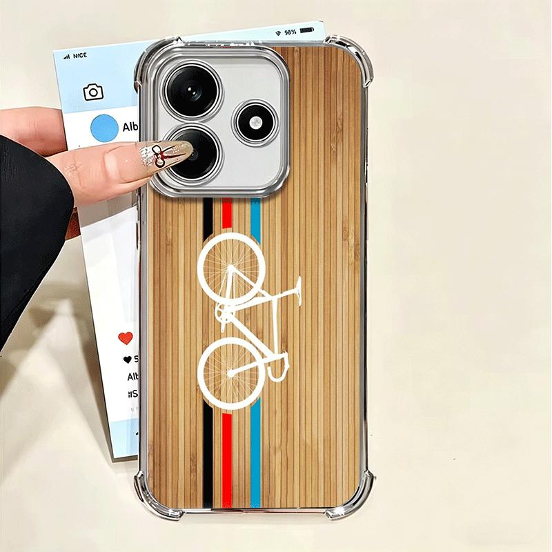 Bicycle Bike Sports Plating Phone Case For Xiaomi Poco X5 X6 X7 X8 Pro Max F8 Ultra F7 M8 M7 M5S Redmi 15C 15 14C 13C 13 X3 12C