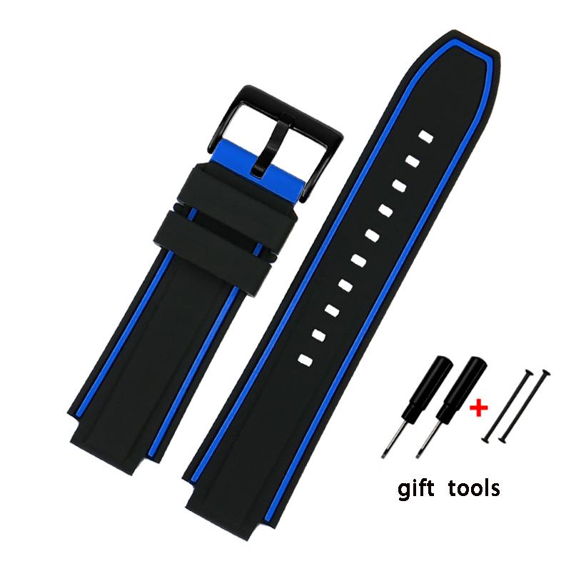 Convexe siliconen horlogeband voor Timex Tide Compass T2N720 T2N721 Siliconen heren horlogeband Horlogeketting Accessoires 24*16mm Band