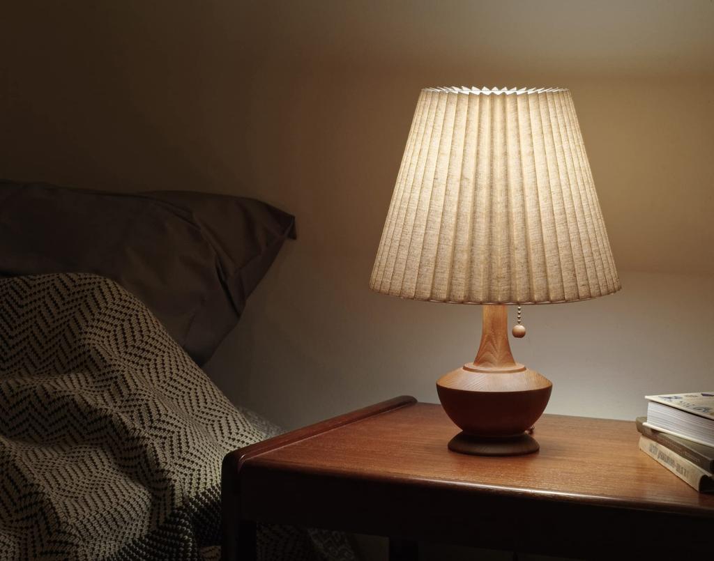 Lampă de masă Interform Perna, fără bec separat, plisată, retro, lemn neted, LT-4329/Vândută