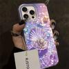 Okeāna pērļu gliemežvāka ūdens faktūras meiteņu tālruņa vāciņš priekš iphone 16 15 14 7 8 Plus 13 11 12 Pro Max X XS XR SE 2022 2020 16e vāciņš