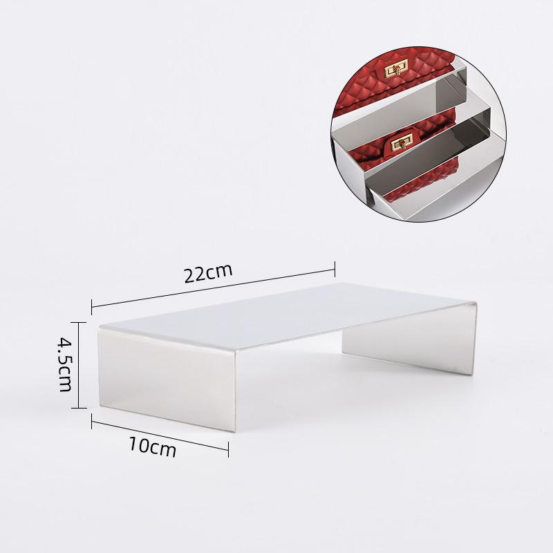 Metal Shoe Handbag Display Riser Stand Stainless Steel Shoe Bag Riser Holder Jewelry Display Riser Shelf Showcase Fixtures